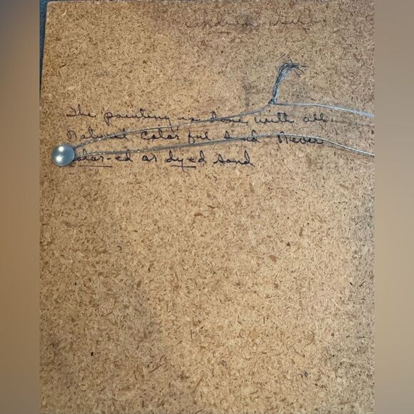 Vintage Native American Sand Painting Art on Wood - Picture 7 of 7